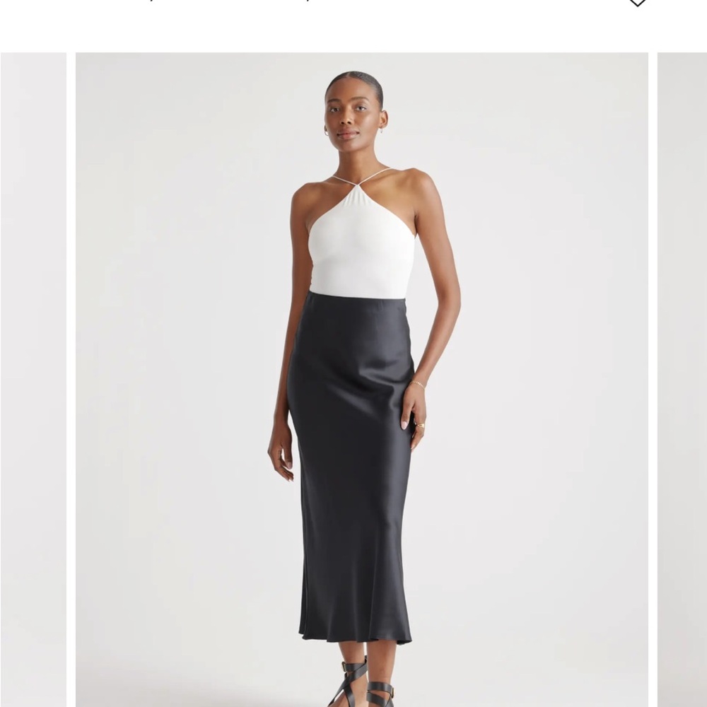 Elegant Black Satin Skirt